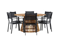 Tucumán spisebord ø120 - akacie + Copacabana spise stol - sort / sort