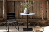 Milano cafébord metall - svart matt / rund ø70