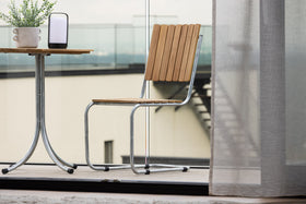 Chaise de salle à manger Holmsund - zinc - / teck