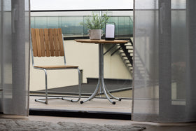Table de café Holmsund ø65 - zinc / teck