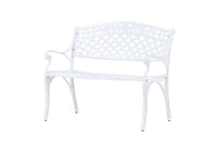 Mafra bænk - hvid metal