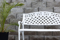 Mafra bænk - hvid metal