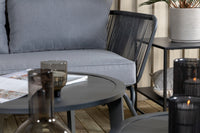 ROXO Hörngrupp med soffbord svart/grå