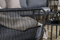 ROXO Hörngrupp med soffbord svart/grå