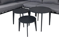 ROXO Hörngrupp med soffbord svart/grå