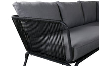 ROXO Hörngrupp med soffbord svart/grå