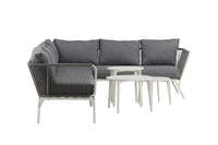 ROXO Hjørnegruppe med sofabord hvid/grå