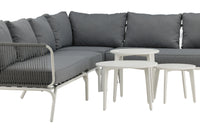 ROXO Hjørnegruppe med sofabord hvid/grå