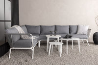 ROXO Hjørnegruppe med sofabord hvid/grå