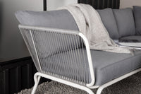 ROXO Hjørnegruppe med sofabord hvid/grå