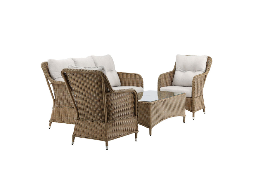 Vikelund sofagruppe med sofabord - natur / beige