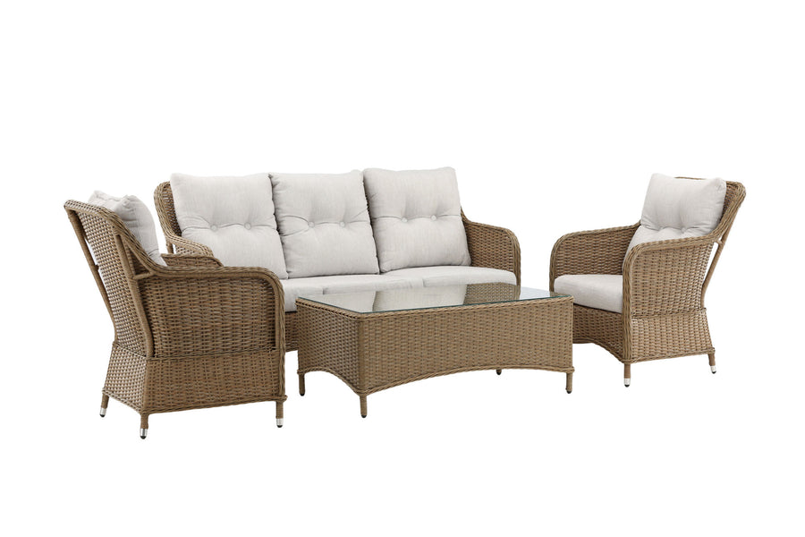 Vikelund sofa gruppe med sofabord - natur / beige