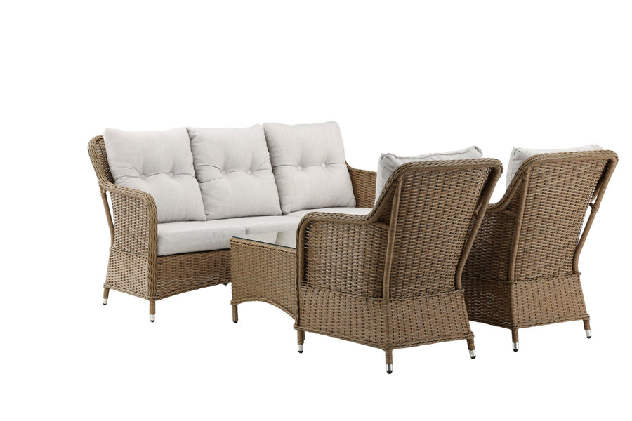 Vikelund sofa gruppe med sofabord - natur / beige