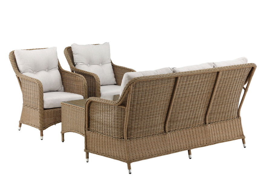 Vikelund sofagruppe med sofabord - natur / beige