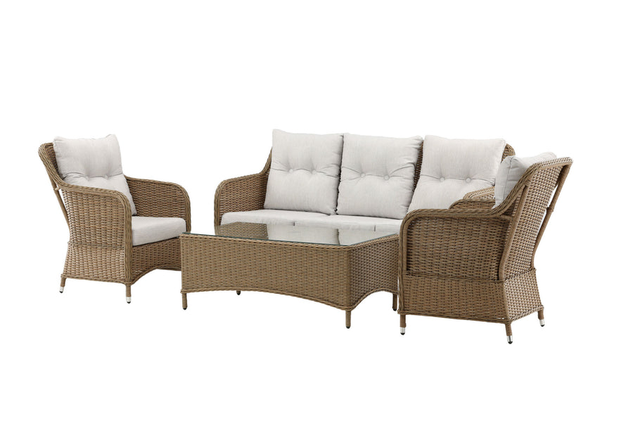 Vikelund sofa gruppe med sofabord - natur / beige