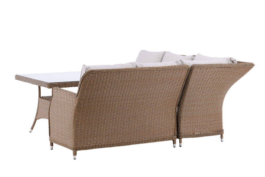 Vikelund hjørnesofa med sofabord - natur / beige