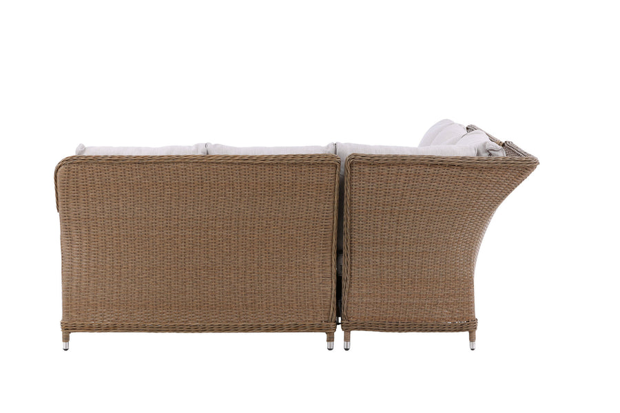 Vikelund hjørnesofa med sofabord - natur / beige