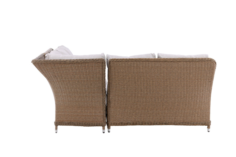 Vikelund hjørnesofa med sofabord - natur / beige