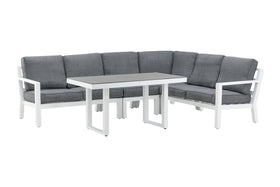 Canapé d’angle Barcelona avec table basse - blanc