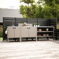 UMAMI udekøkkenpakke, vaskemodul, modul 1 og modul 2, beige / rustfrit