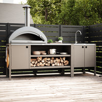 UMAMI udendørs køkkenpakke, vaskemodul samt modul 3, beige/rustfrit