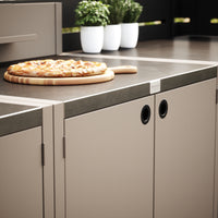 UMAMI udekøkkenpakke, vaskemodul, modul 1 og modul 2, beige / rustfrit