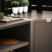 UMAMI udekøkkenpakke, vaskmodul, hjørnemodul, modul 3, beige / rustfrit