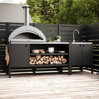 UMAMI udekøkkenpakke, vaskemodul samt modul 3, sort / rustfrit