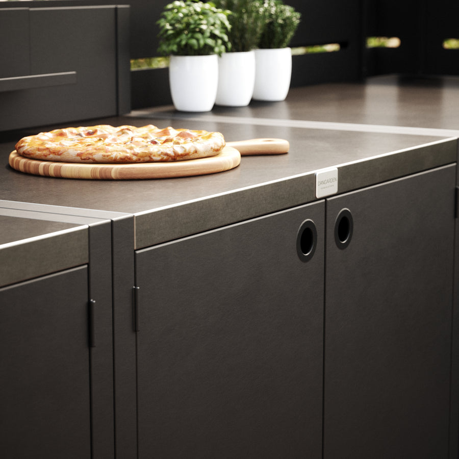 UMAMI udekøkkenpakke, vaskemodul, modul 1 og modul 2, sort / rustfrit
