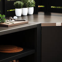 UMAMI udekøkkenpakke, vaskmodul, hjørnemodul, modul 3, sort / rustfrit