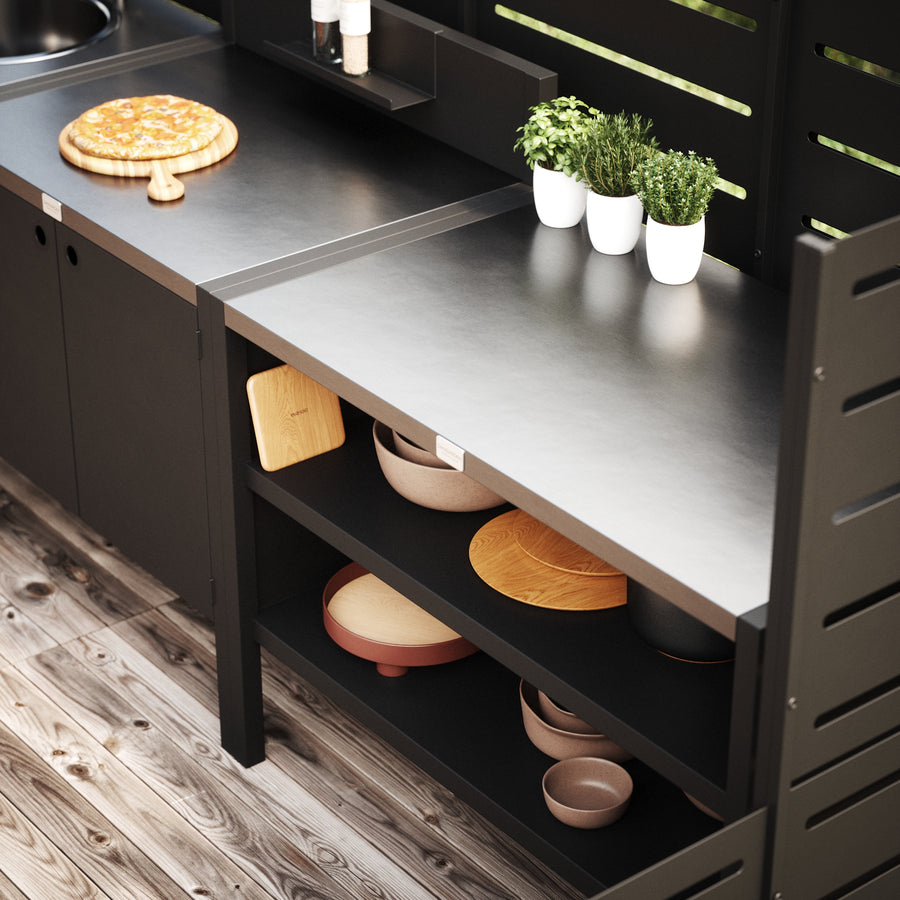 UMAMI udekøkkenpakke, vaskemodul, modul 1 og modul 2, sort / rustfrit