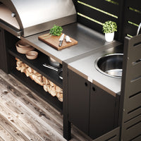 UMAMI udekøkkenpakke, vaskemodul samt modul 3, sort / rustfrit