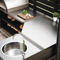 UMAMI udekøkkenpakke, vaskmodul, hjørnemodul, modul 3, sort / rustfrit