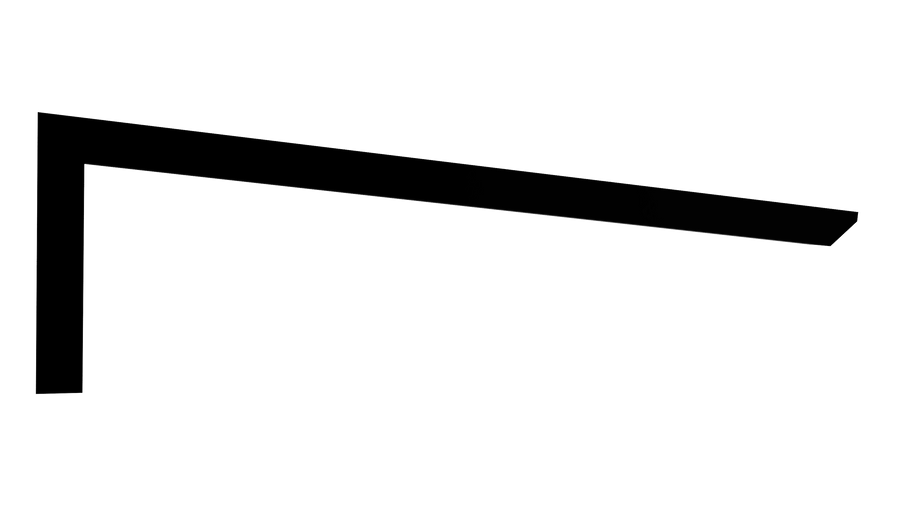 MODERN løs konsoll inngangstak, L85 x D4 x H25 cm, svart