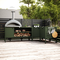 UMAMI ensemble cuisine extérieure, module évier, module d’angle, module 3, vert