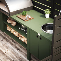 UMAMI udendørskøkkenpakke, vaskemodul samt modul 3, grøn