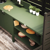 UMAMI ensemble cuisine extérieure, module évier, module 1 et module 2, vert