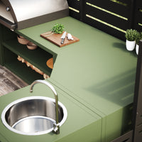 UMAMI ensemble cuisine extérieure, module évier, module d’angle, module 3, vert