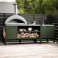UMAMI udendørskøkkenpakke, vaskemodul samt modul 3, grøn / rustfri
