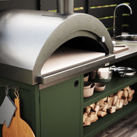 UMAMI udendørskøkkenpakke, vaskemodul samt modul 3, grøn / rustfri