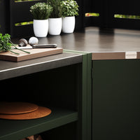 UMAMI udekøkkenpakke, vaskemodul, hjørnemodul, modul 3, grøn / rustfri