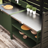 Specialpris UMAMI udekøkken modul 1 + 2 inkl. overtræk, grøn / rustfri