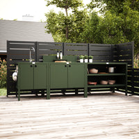 UMAMI ensemble cuisine extérieure, module évier, module 1 et module 2, vert