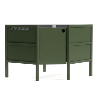 UMAMI udekøkkenpakke, vaskemodul, hjørnemodul, modul 3, grøn / rustfri