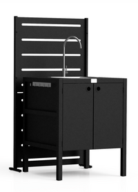 RAMA indsyningsskærm 1 sektion høj, sort, B80 x D30 x H153 cm