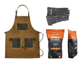 Pack Kamado SUMO avec tablier, gants et charbon x 2