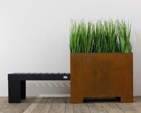 BOTANI bænk og krukke, sort / corten