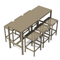 UMAMI barbord 172cm med 6st barstolar, beige