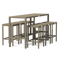 UMAMI barbord 172cm med 6st barstolar, beige