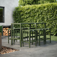 UMAMI barbord 172cm med 6 barstole, grøn